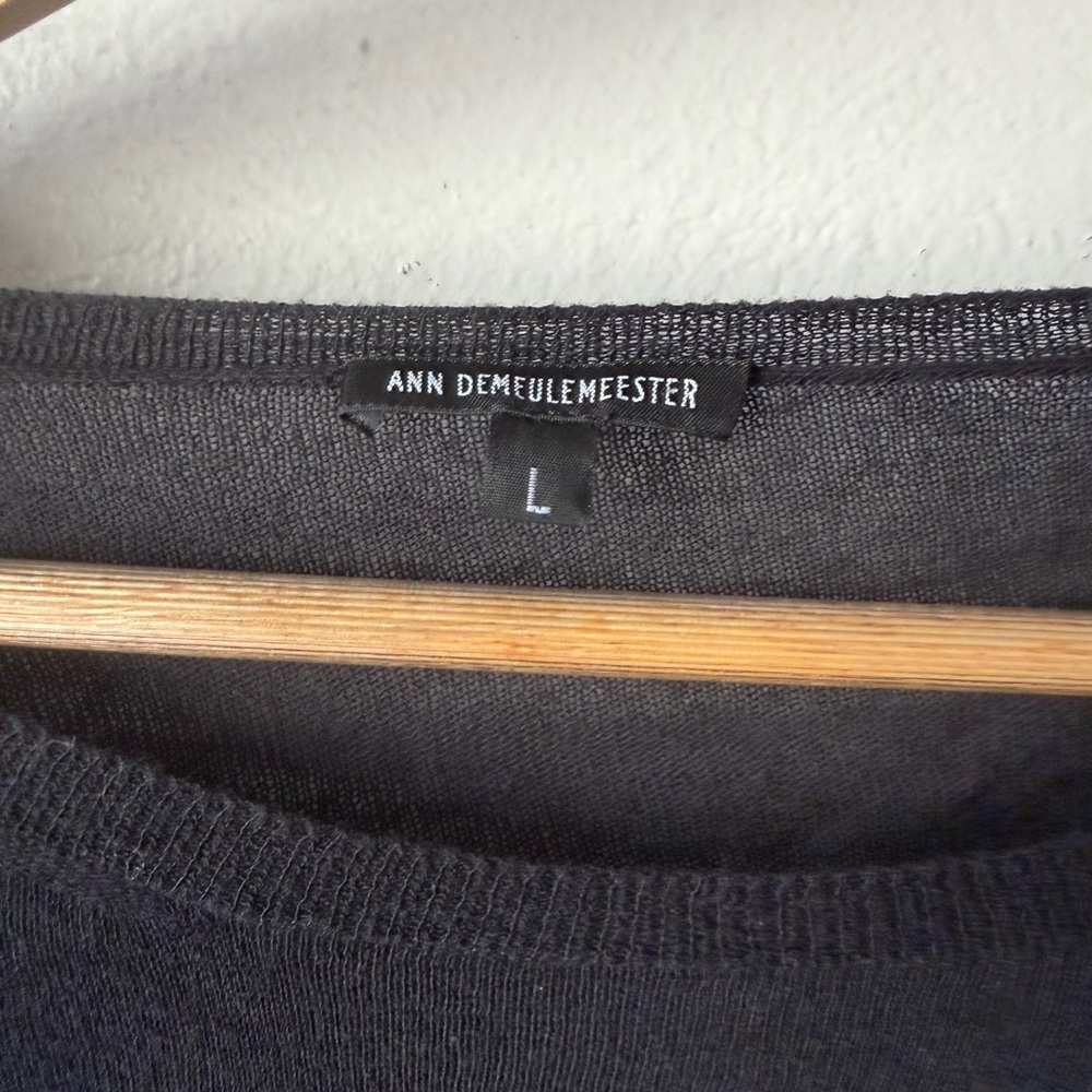 Ann Demeulemeester Minimalist Charcoal Crewneck Sweater
